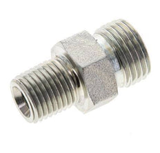 UN 11/16''-16 x 1/4'' NPT Zinc plated Steel Double Nipple ORFS 630 Bar - Hydraulic