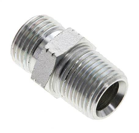 UN 11/16''-16 x 3/8'' NPT Embout double en acier zingué ORFS 630 Bar - Hydraulique