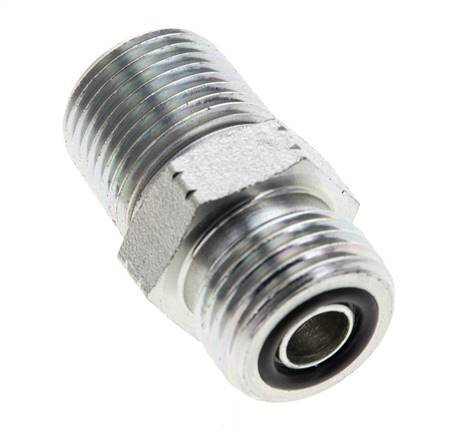 UN 11/16''-16 x 3/8'' NPT Embout double en acier zingué ORFS 630 Bar - Hydraulique