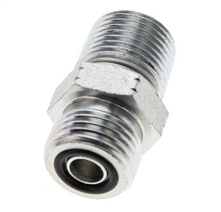UN 11/16''-16 x 3/8'' NPT Embout double en acier zingué ORFS 630 Bar - Hydraulique