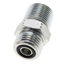 UN 11/16''-16 x 3/8'' NPT Zinc plated Steel Double Nipple ORFS 630 Bar - Hydraulic