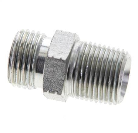 UN 11/16''-16 x 3/8'' NPT Embout double en acier zingué ORFS 630 Bar - Hydraulique