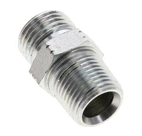 UN 11/16''-16 x 3/8'' NPT Embout double en acier zingué ORFS 630 Bar - Hydraulique