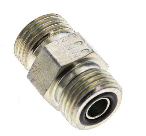 UN 11/16''-16 Zinc plated Steel Double Nipple ORFS 630 Bar - Hydraulic