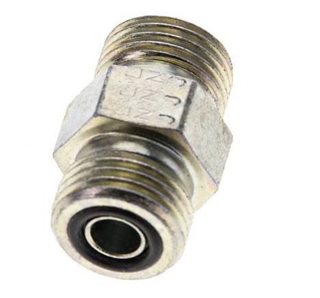 UN 11/16''-16 Zinc plated Steel Double Nipple ORFS 630 Bar - Hydraulic
