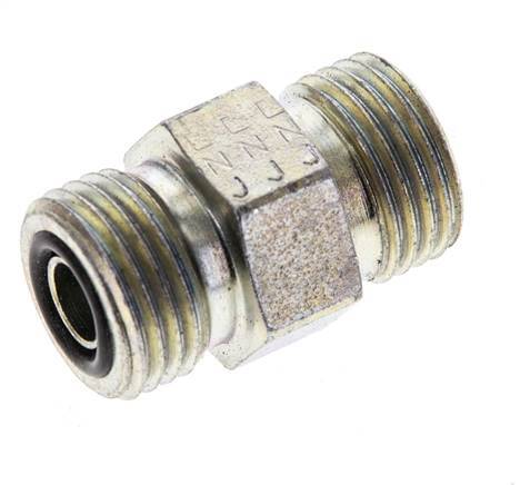 UN 11/16''-16 Embout double en acier zingué ORFS 630 Bar - Hydraulique
