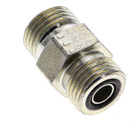 UN 11/16''-16 Zinc plated Steel Double Nipple ORFS 630 Bar - Hydraulic