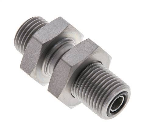 Raccord à cloison en acier zingué UN 11/16''-16 mâle ORFS 630 Bar - Hydraulique