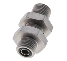 UN 11/16''-16 Male Zinc plated Steel Bulkhead Fitting ORFS 630 Bar - Hydraulic