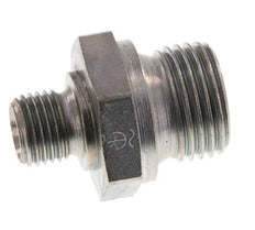 G 1/2'' x G 1/4'' Double mamelon en acier zingué 400 Bar - Hydraulique [2 Pièces].