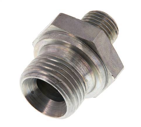 G 1/2'' x G 1/4'' Double mamelon en acier zingué 400 Bar - Hydraulique [2 Pièces].