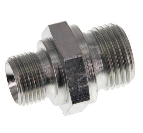 Raccord double en acier zingué G 1/2'' x G 3/8'' - 400 Bar - Hydraulique [2 Pièces]