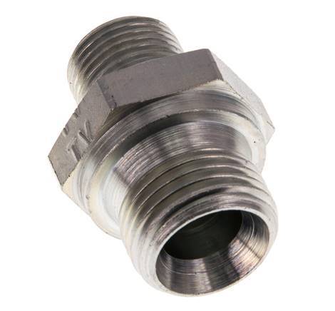 Raccord double en acier zingué G 1/2'' x G 3/8'' - 400 Bar - Hydraulique [2 Pièces]