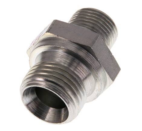 Raccord double en acier zingué G 1/2'' x G 3/8'' - 400 Bar - Hydraulique [2 Pièces]