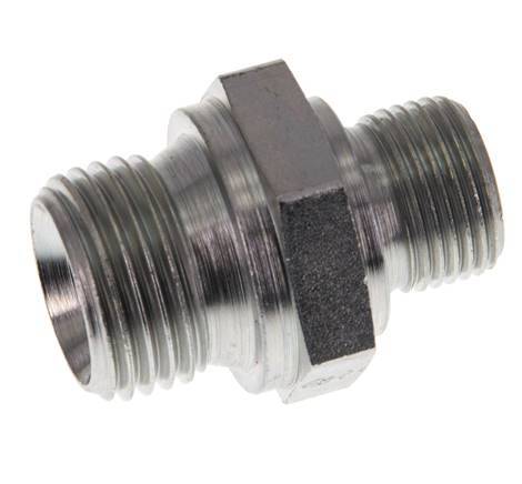 Raccord double en acier zingué G 1/2'' x G 3/8'' - 400 Bar - Hydraulique [2 Pièces]