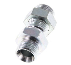 G 1/2'' Zinc plated Steel Bulkhead Double nipple 350 Bar - Hydraulic
