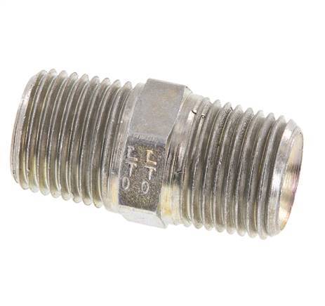 Mamelon double en acier zingué 1/2'' NPT 210 Bar - Hydraulique