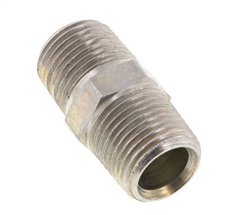 Mamelon double en acier zingué 1/2'' NPT 210 Bar - Hydraulique