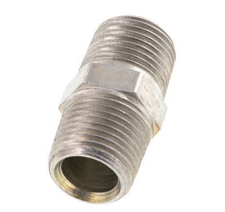 Mamelon double en acier zingué 1/2'' NPT 210 Bar - Hydraulique