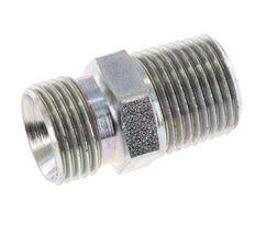 Raccord double en acier zingué 1/2'' NPT x G 1/2'' 3-pièces 280 Bar - Hydraulique