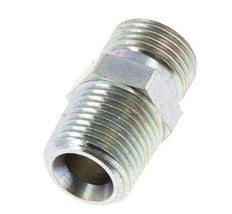Raccord double en acier zingué 1/2'' NPT x G 1/2'' 3-pièces 280 Bar - Hydraulique