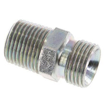 Raccord double en acier zingué 1/2'' NPT x G 1/2'' 3-pièces 280 Bar - Hydraulique