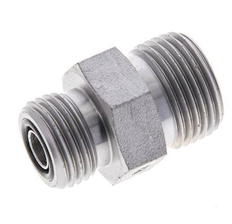UN 13/16''-16 x UN 11/16''-16 Embout double en acier zingué ORFS 630 Bar - Hydraulique