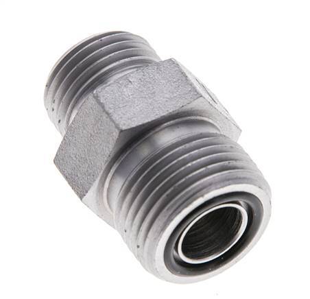 UN 13/16''-16 x UN 11/16''-16 Embout double en acier zingué ORFS 630 Bar - Hydraulique