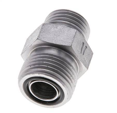 UN 13/16''-16 x UN 11/16''-16 Embout double en acier zingué ORFS 630 Bar - Hydraulique