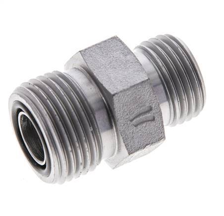 UN 13/16''-16 x UN 11/16''-16 Embout double en acier zingué ORFS 630 Bar - Hydraulique
