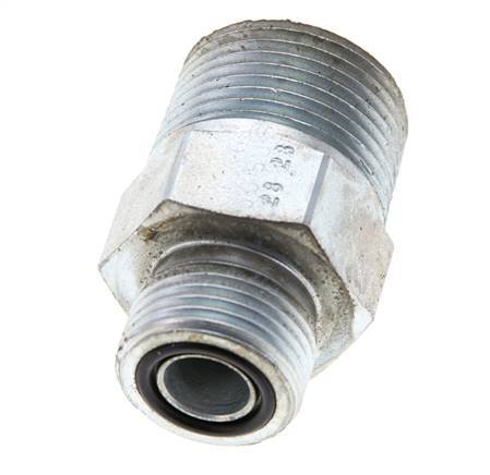 UN 13/16''-16 x 3/4'' NPT Embout double en acier zingué ORFS 400 Bar - Hydraulique