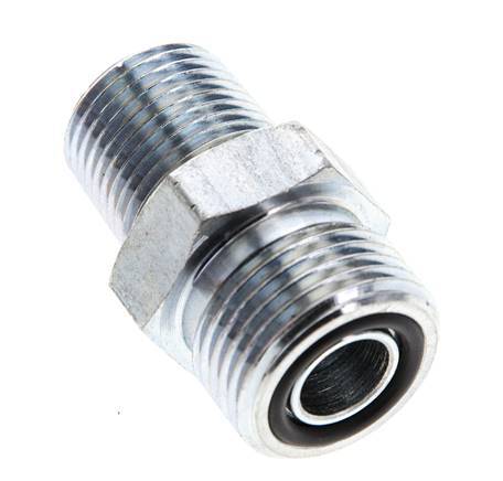 UN 13/16''-16 x 3/8'' NPT Embout double en acier zingué ORFS 630 Bar - Hydraulique