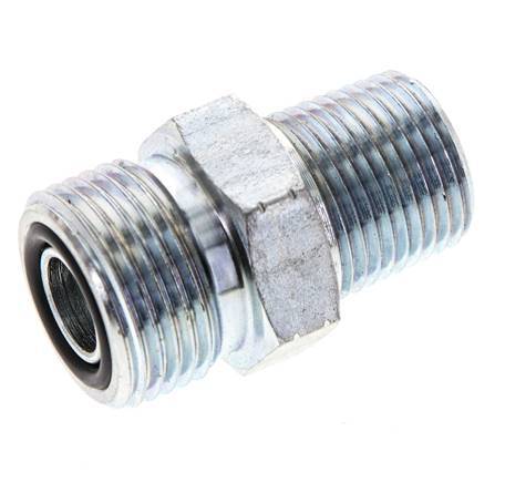 UN 13/16''-16 x 3/8'' NPT Embout double en acier zingué ORFS 630 Bar - Hydraulique