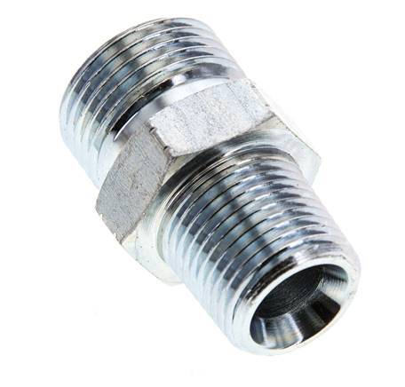 UN 13/16''-16 x 3/8'' NPT Embout double en acier zingué ORFS 630 Bar - Hydraulique