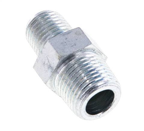 Embout double en acier zingué 1/4'' NPT x 3/8'' NPT 210 Bar - Hydraulique