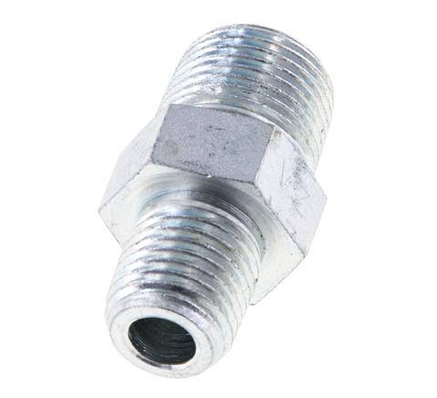Embout double en acier zingué 1/4'' NPT x 3/8'' NPT 210 Bar - Hydraulique