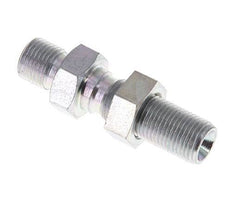 G 1/8'' Zinc plated Steel Bulkhead Double nipple 475 Bar - Hydraulic