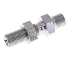G 1/8'' Zinc plated Steel Bulkhead Double nipple 475 Bar - Hydraulic