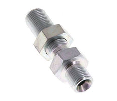 G 1/8'' Zinc plated Steel Bulkhead Double nipple 475 Bar - Hydraulic