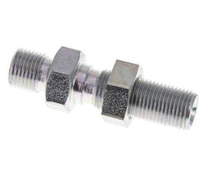 G 1/8'' Zinc plated Steel Bulkhead Double nipple 475 Bar - Hydraulic