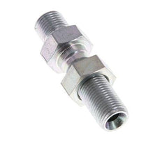 G 1/8'' Zinc plated Steel Bulkhead Double nipple 475 Bar - Hydraulic
