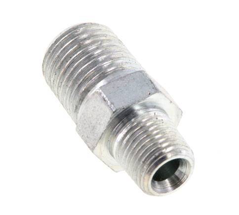 1/8'' NPT x 1/4'' NPT Zinc plated Steel Double Nipple 375 Bar - Hydraulic [2 Pieces]
