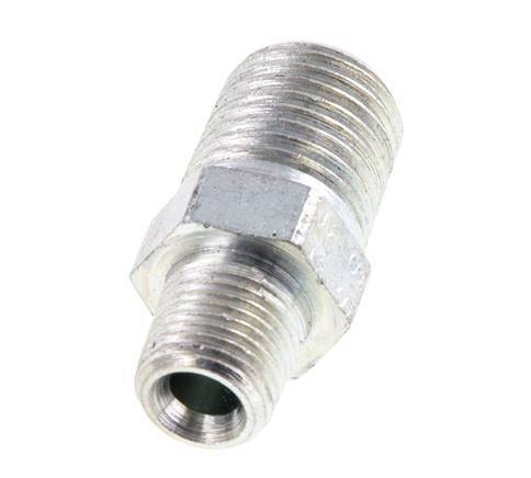 1/8'' NPT x 1/4'' NPT Zinc plated Steel Double Nipple 375 Bar - Hydraulic [2 Pieces]