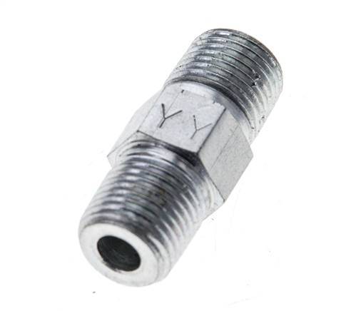 1/8'' NPT Acier zingué double mamelon 345 Bar - Hydraulique [2 Pièces].