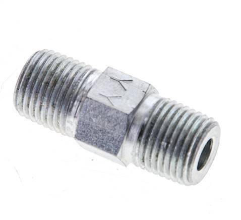 1/8'' NPT Acier zingué double mamelon 345 Bar - Hydraulique [2 Pièces].