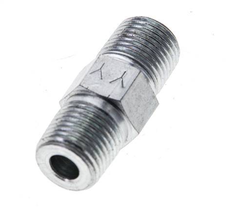1/8'' NPT Acier zingué double mamelon 345 Bar - Hydraulique [2 Pièces].