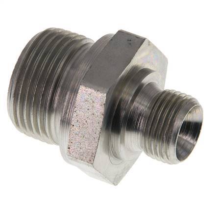 Mamelon double en acier zingué G 3/4'' x G 3/8'' 400 Bar - Hydraulique