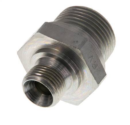Mamelon double en acier zingué G 3/4'' x G 3/8'' 400 Bar - Hydraulique