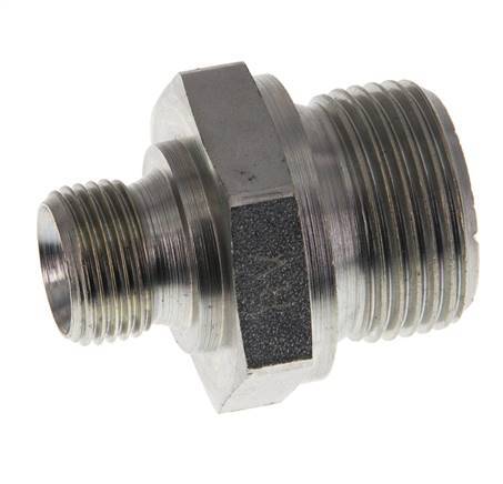 Mamelon double en acier zingué G 3/4'' x G 3/8'' 400 Bar - Hydraulique