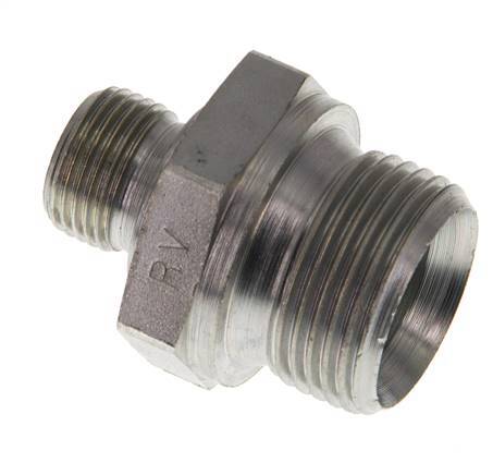 Mamelon double en acier zingué G 3/4'' x G 3/8'' 400 Bar - Hydraulique